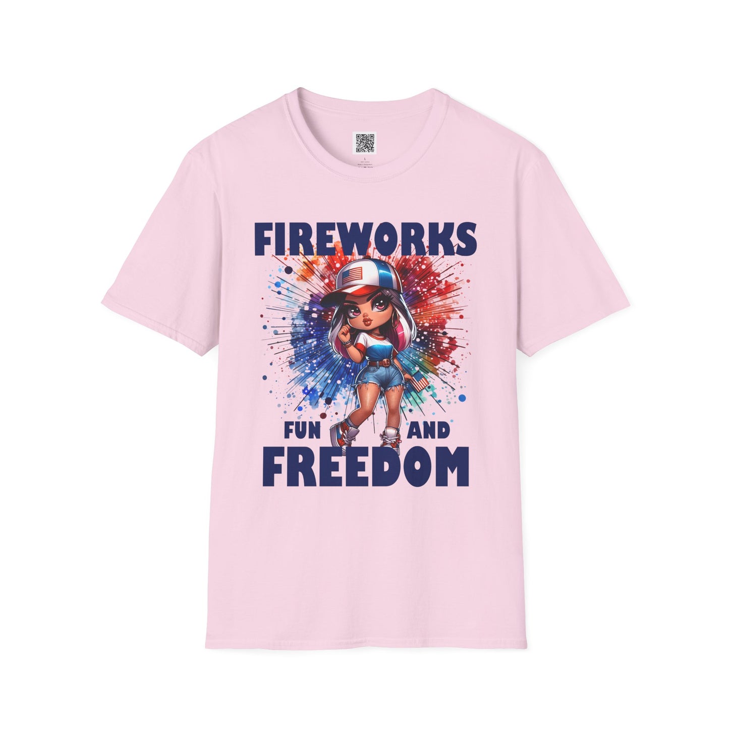 Fireworks Fun and Freedom Unisex Softstyle T-Shirt