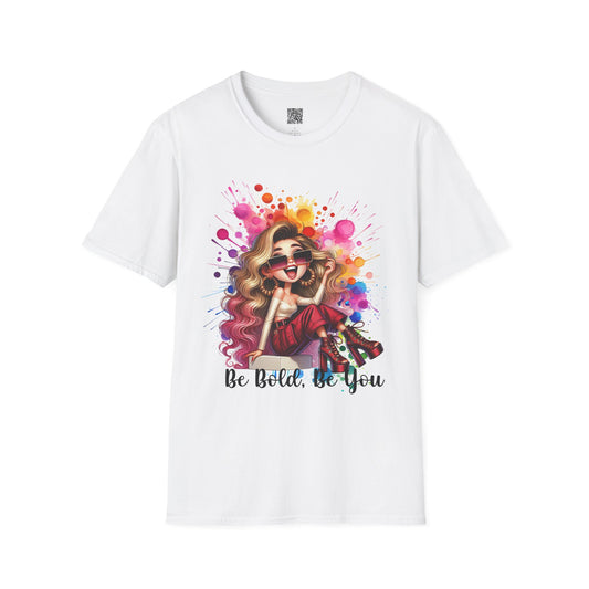 Be Bold, Be You | Unisex Softstyle T-Shirt - Colorful Graphic Tee for Confident Expression