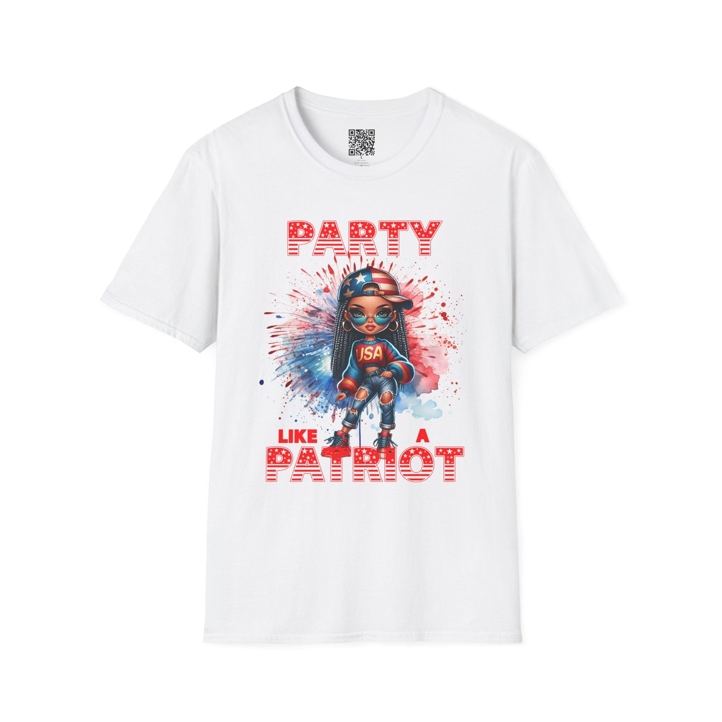 Party Like a Patriot Unisex Softstyle T-Shirt | Fun Independence Day Tee