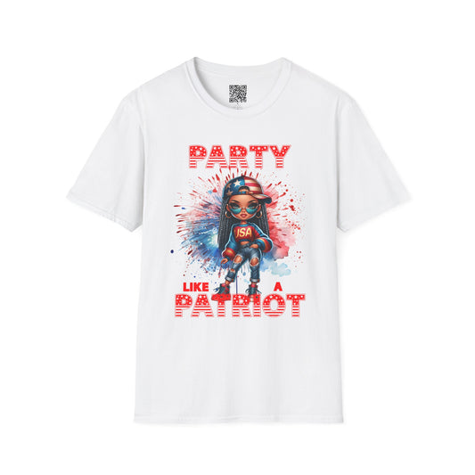 Party Like a Patriot Unisex Softstyle T-Shirt | Fun Independence Day Tee