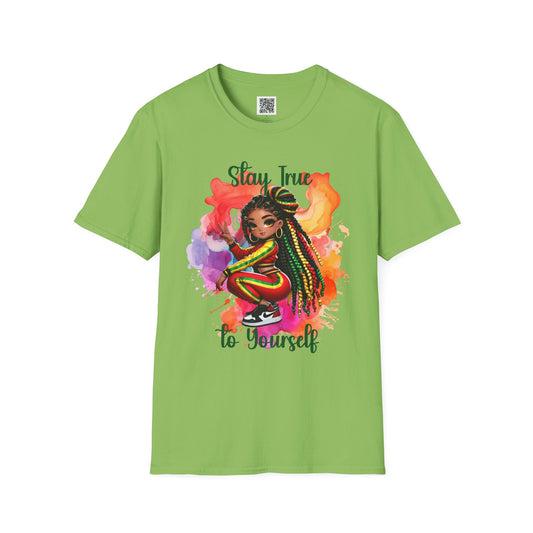 Stay True to Yourself | Unisex Softstyle T-Shirt - Colorful Afrocentric Design