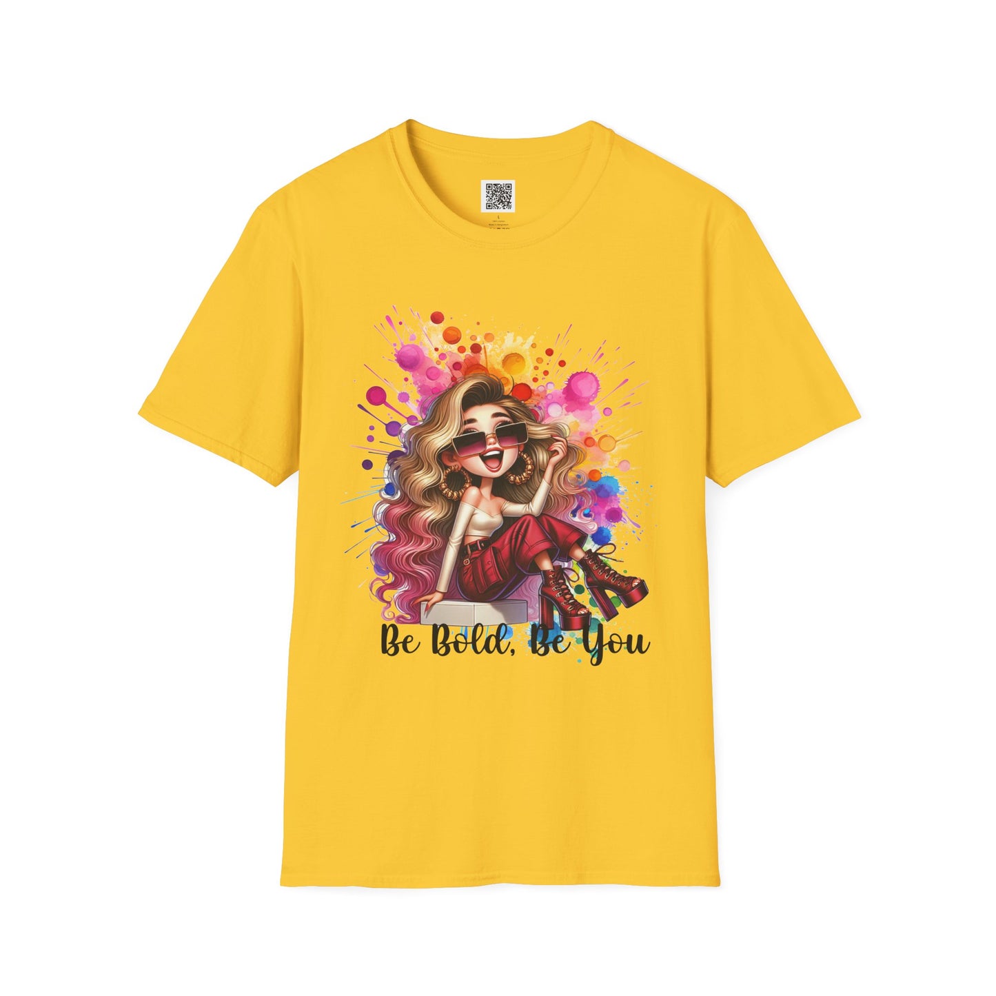 Be Bold, Be You | Unisex Softstyle T-Shirt - Colorful Graphic Tee for Confident Expression