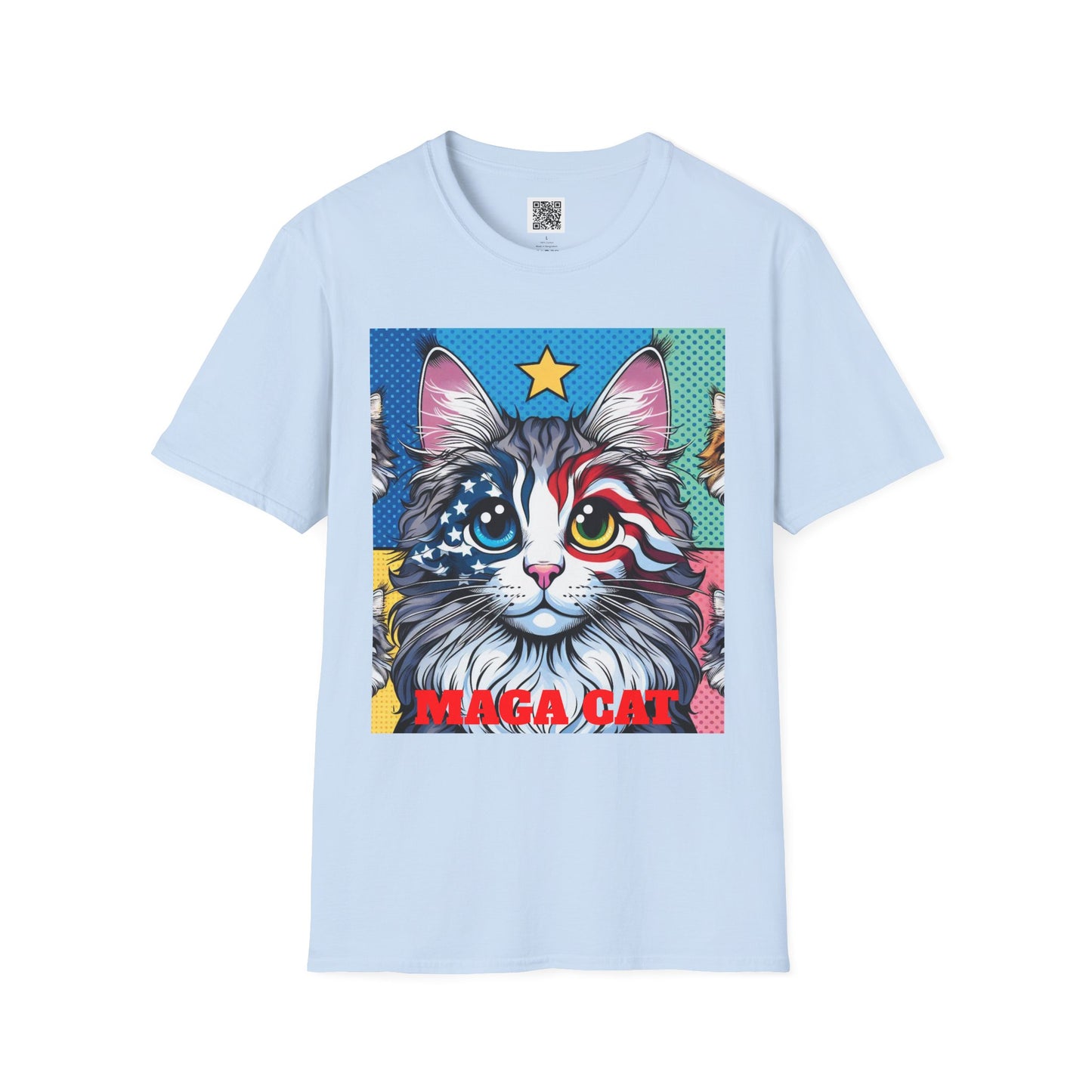 Patriotic MAGA Cat | Unisex Softstyle T-Shirt - Fun Tee for Cat Lovers