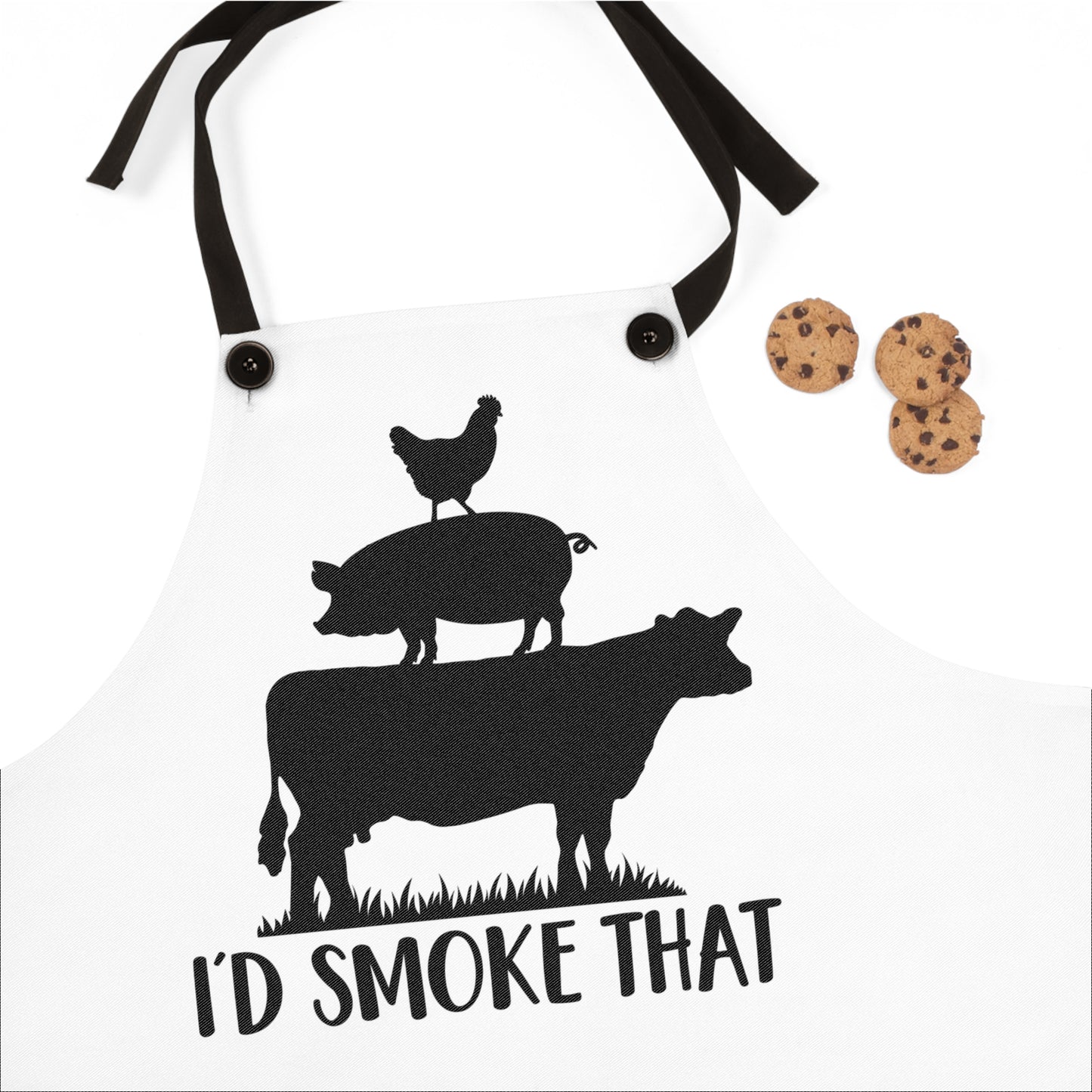 Funny BBQ Apron - "I'd Smoke That" Grilling Gift for Men