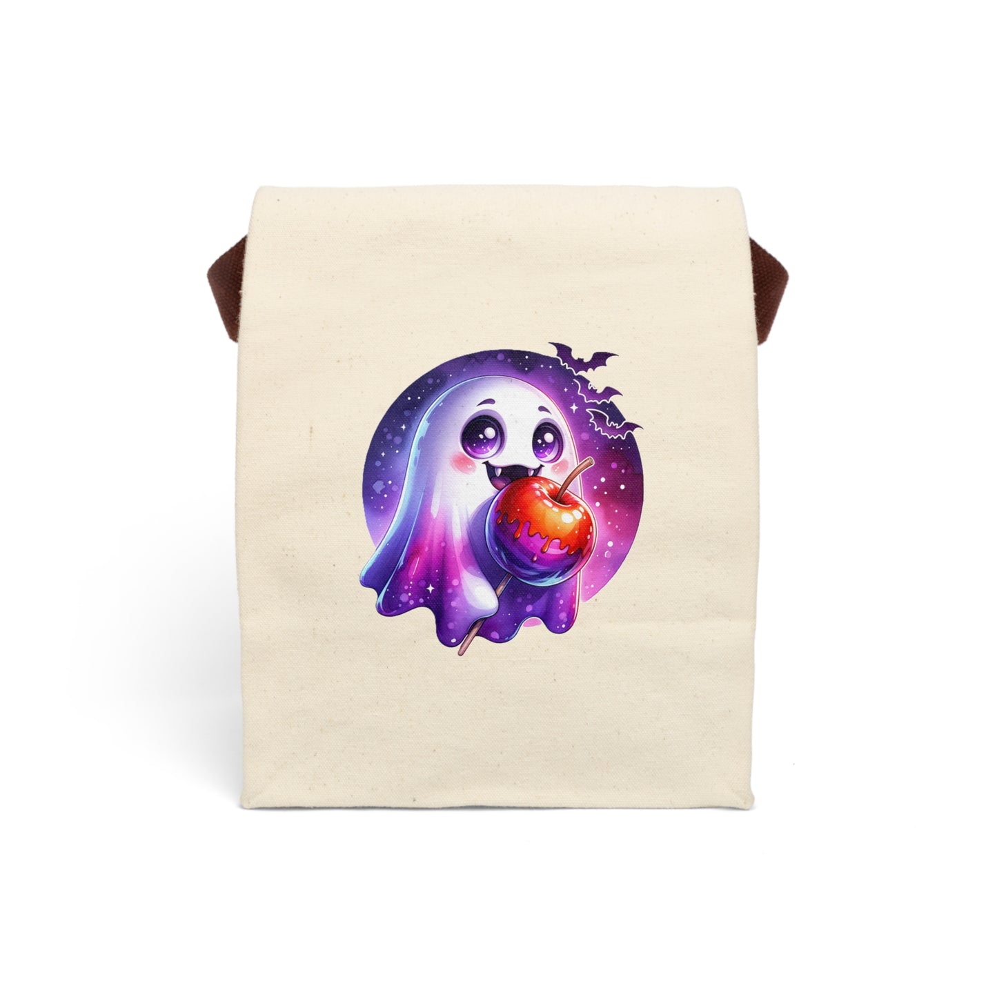 Cute Ghost Halloween Canvas Lunch Bag with Strap