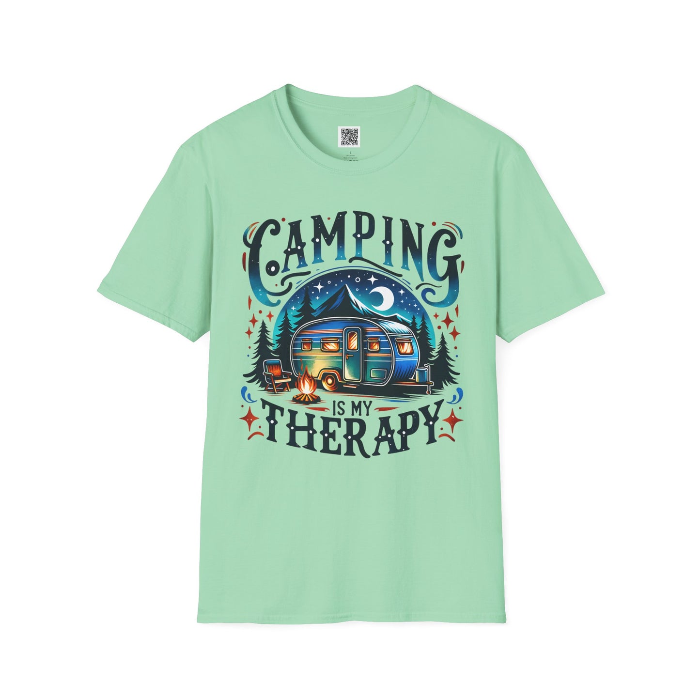 Camping is My Therapy Unisex Softstyle T-Shirt - Perfect for Outdoor Enthusiasts and Nature Lovers