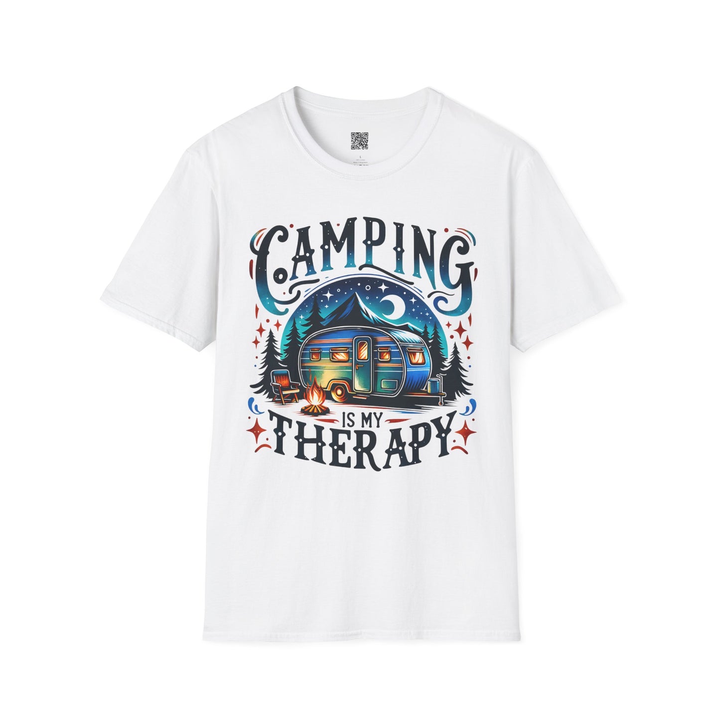 Camping is My Therapy Unisex Softstyle T-Shirt - Perfect for Outdoor Enthusiasts and Nature Lovers