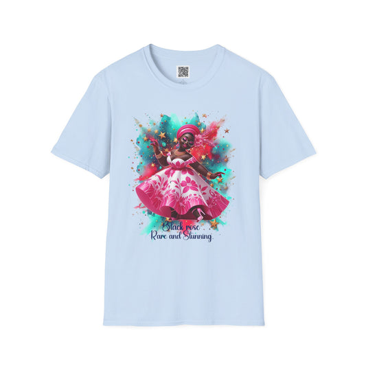 Black Rose - Rare and Stunning | Unisex Softstyle T-Shirt – Celebrate Confidence and Beauty