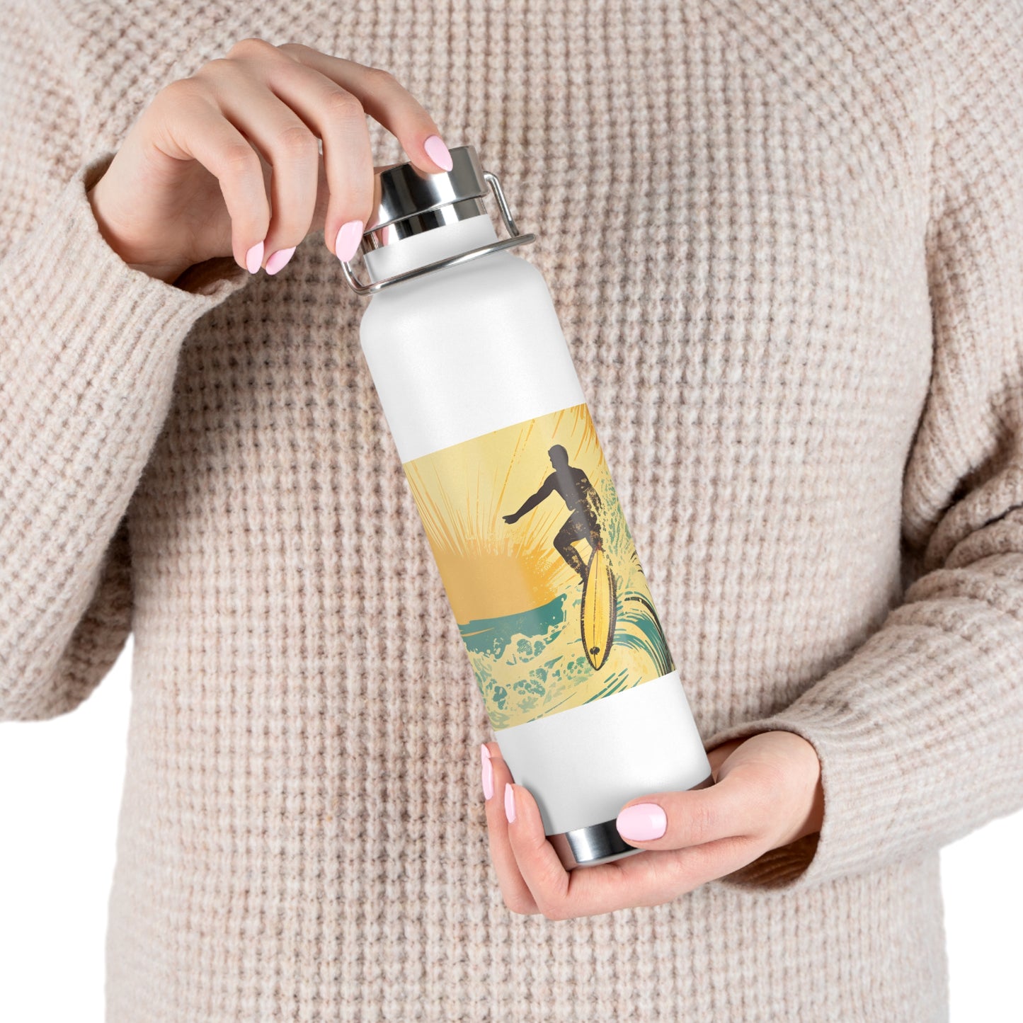 Surfing Adventure Copper Insulated Bottle - 22oz | Eco-Friendly Water Bottle