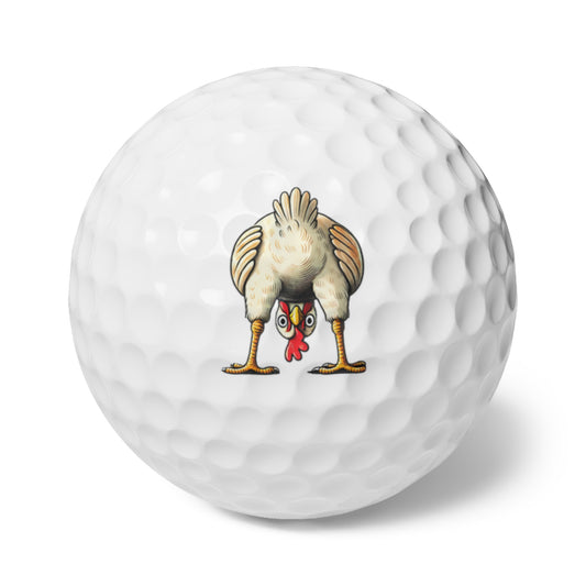 Funny Chicken Butt Golf Balls - Set of 6 | Perfect Gag Gift for Golf Lovers