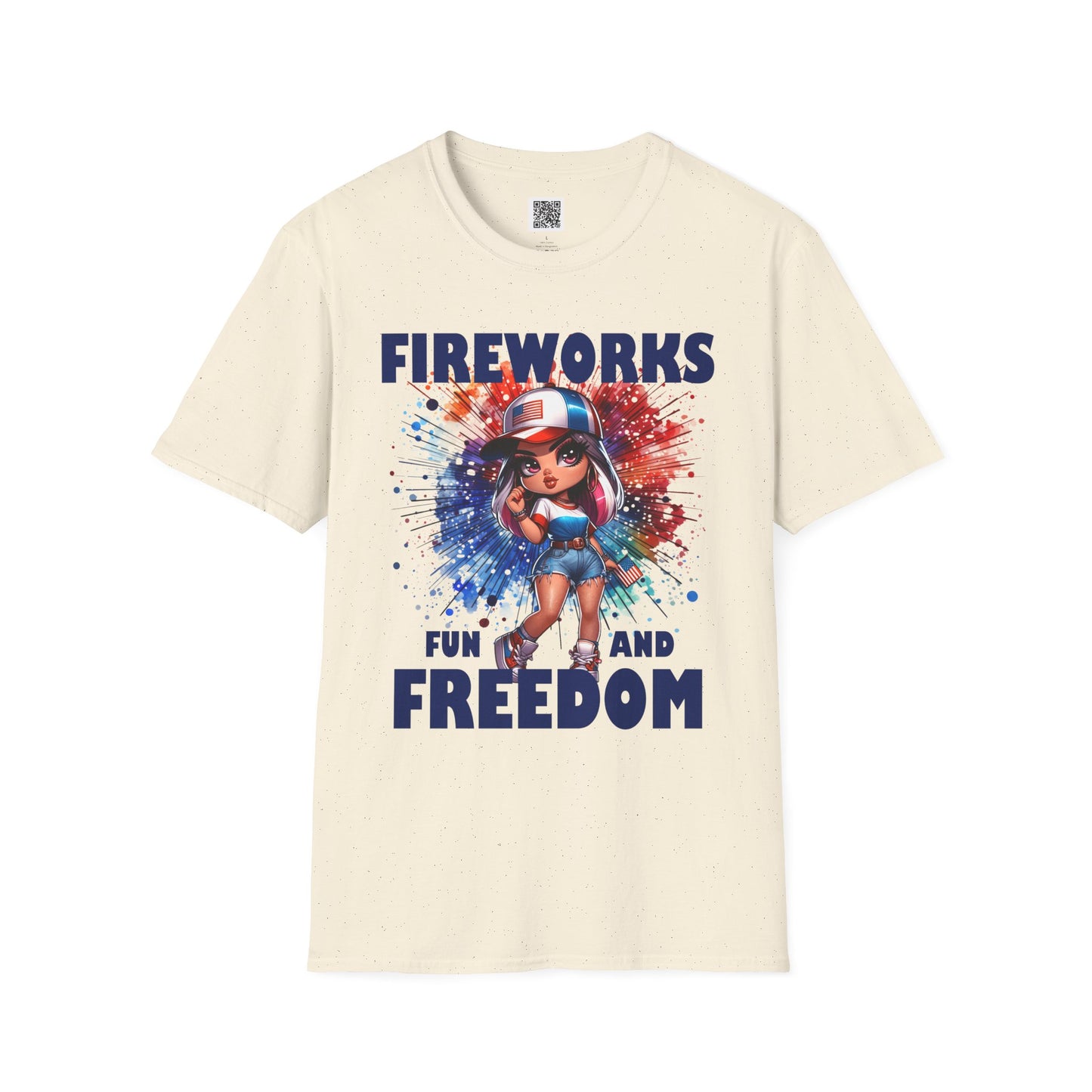 Fireworks Fun and Freedom Unisex Softstyle T-Shirt
