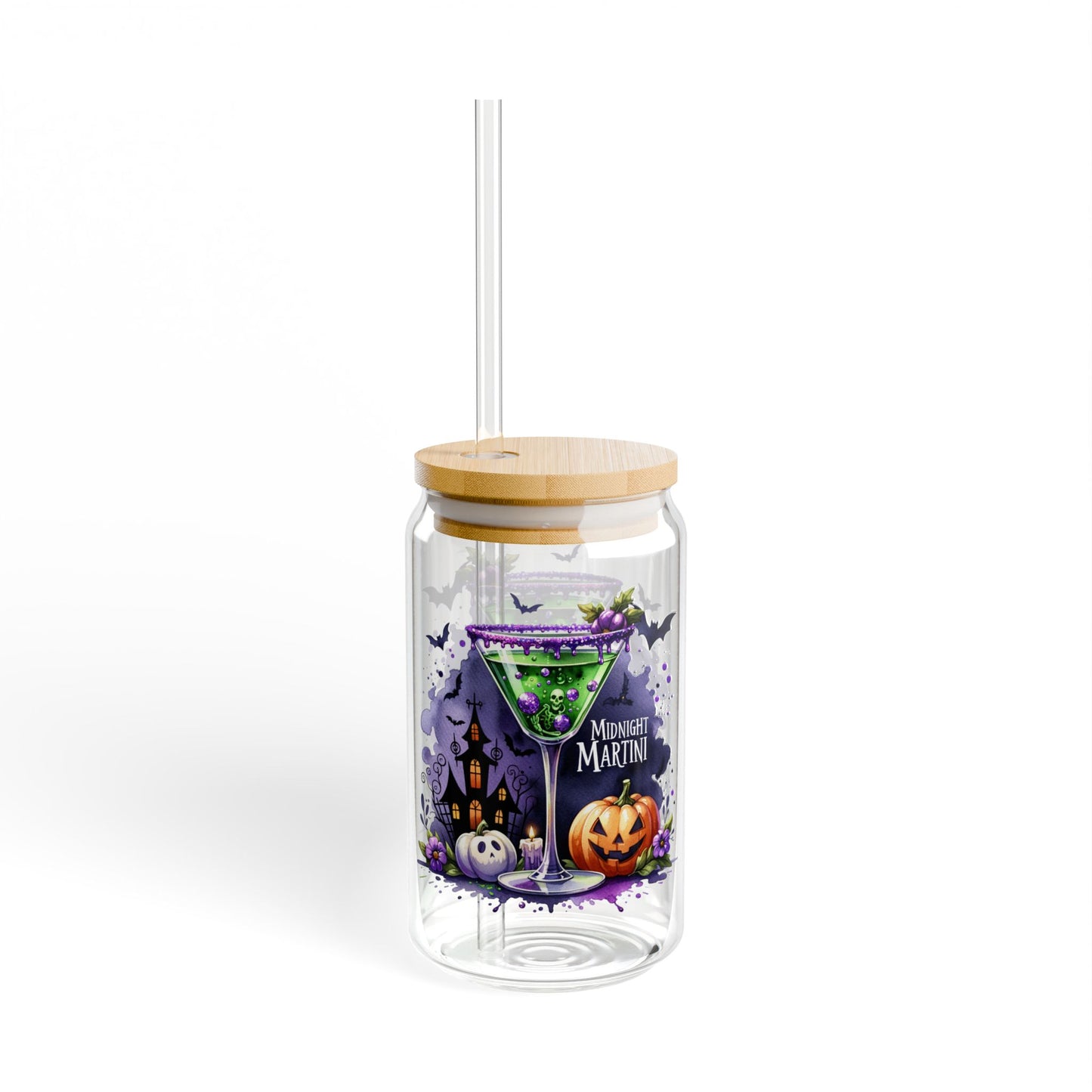 Midnight Martin Halloween Sipper Glass, 16oz | Spooky Drinkware