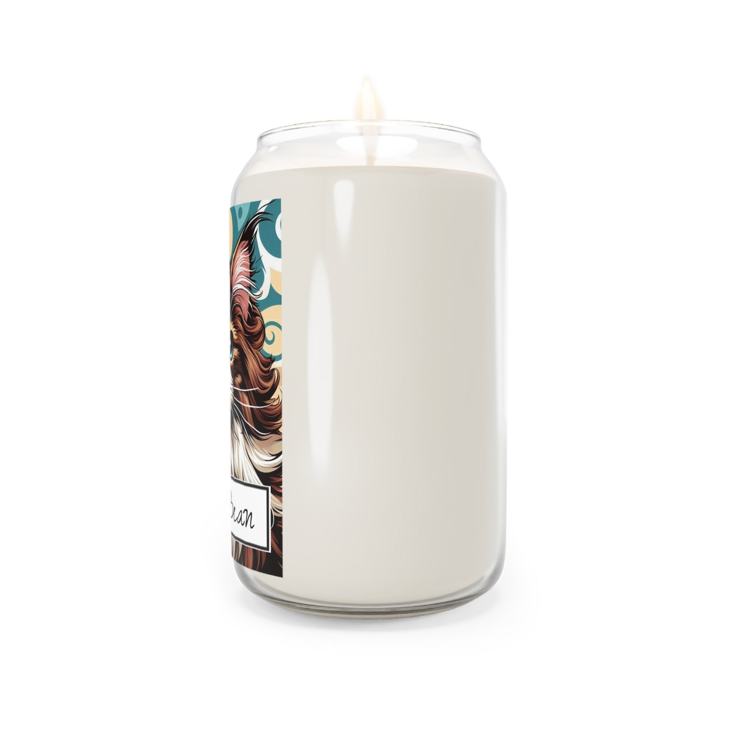 Colorful Maine Coon Cat Vanilla Bean Scented Candle - 13.75oz