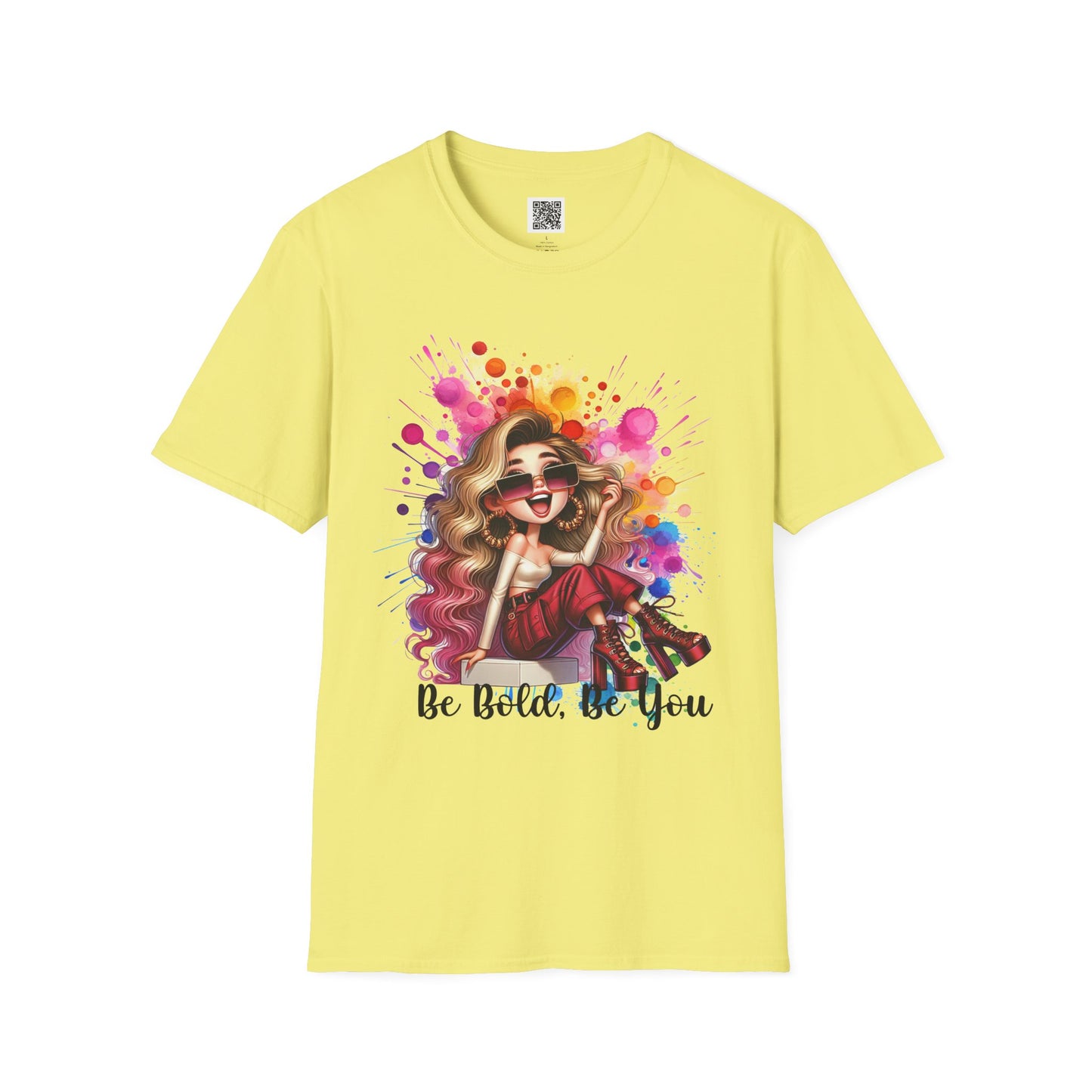 Be Bold, Be You | Unisex Softstyle T-Shirt - Colorful Graphic Tee for Confident Expression