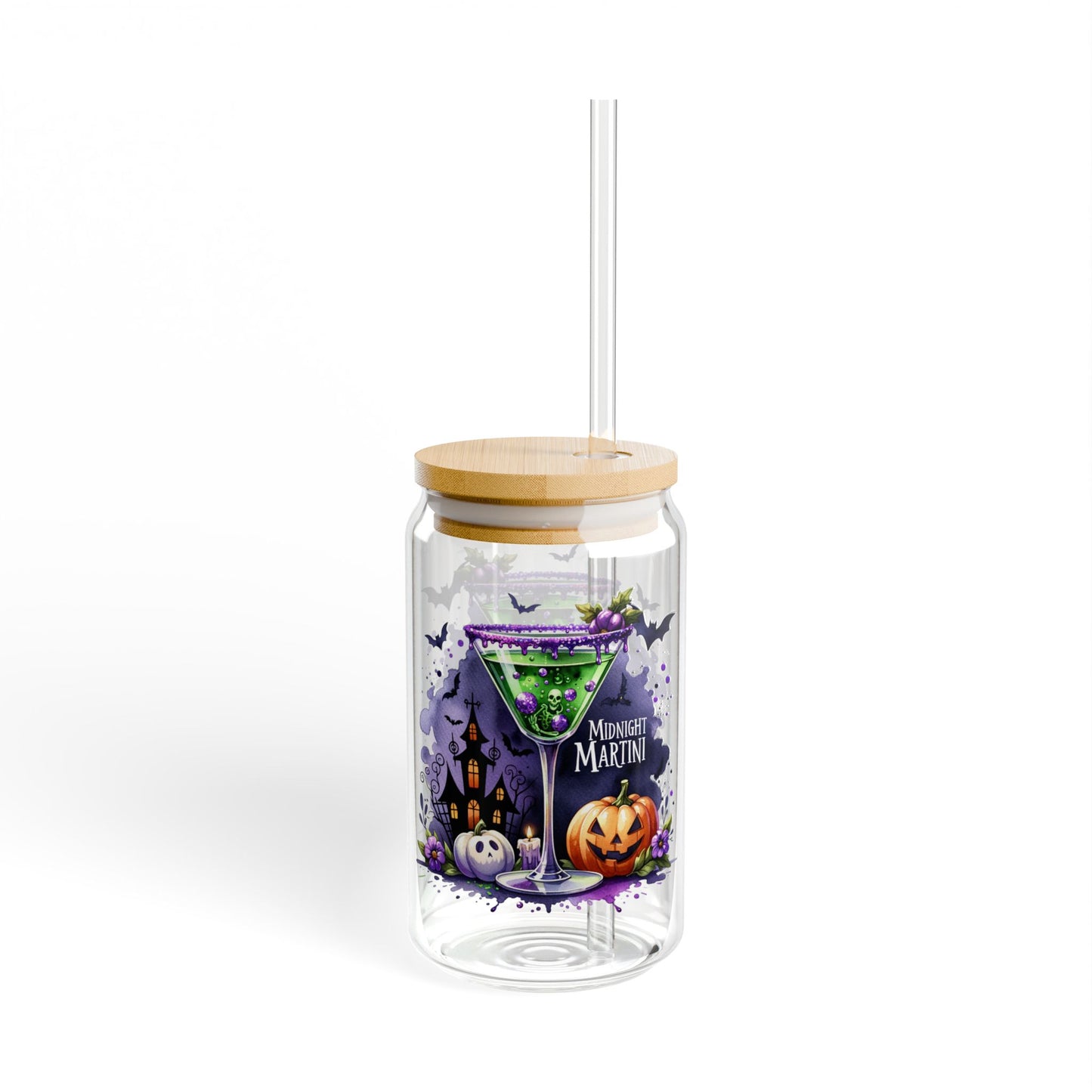 Midnight Martin Halloween Sipper Glass, 16oz | Spooky Drinkware