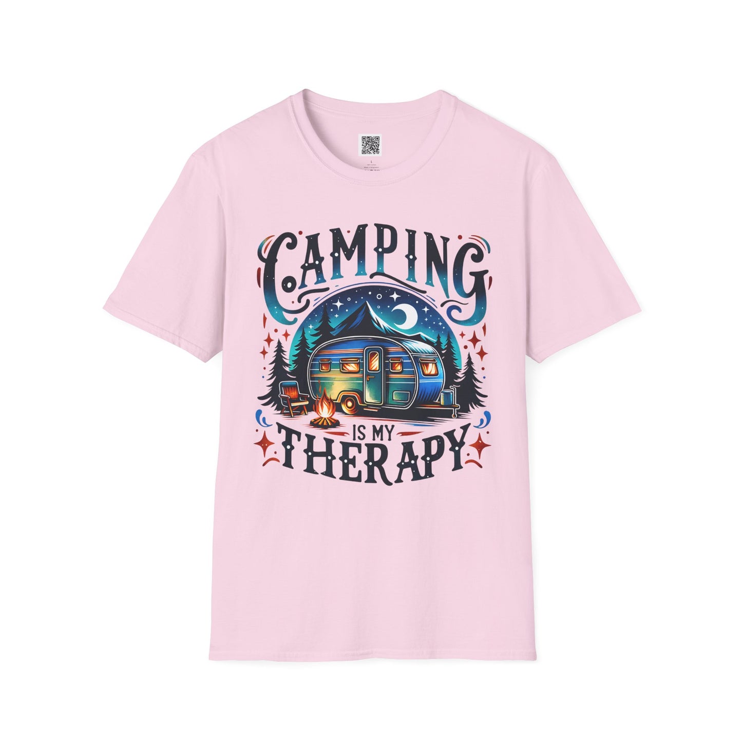 Camping is My Therapy Unisex Softstyle T-Shirt - Perfect for Outdoor Enthusiasts and Nature Lovers