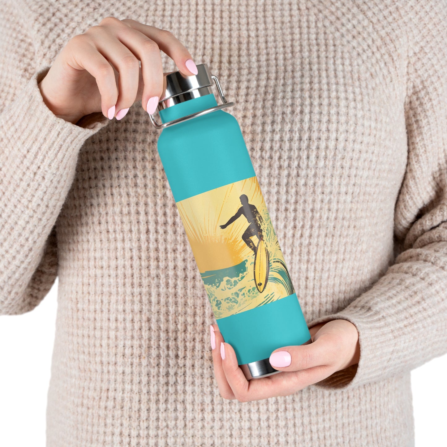 Surfing Adventure Copper Insulated Bottle - 22oz | Eco-Friendly Water Bottle