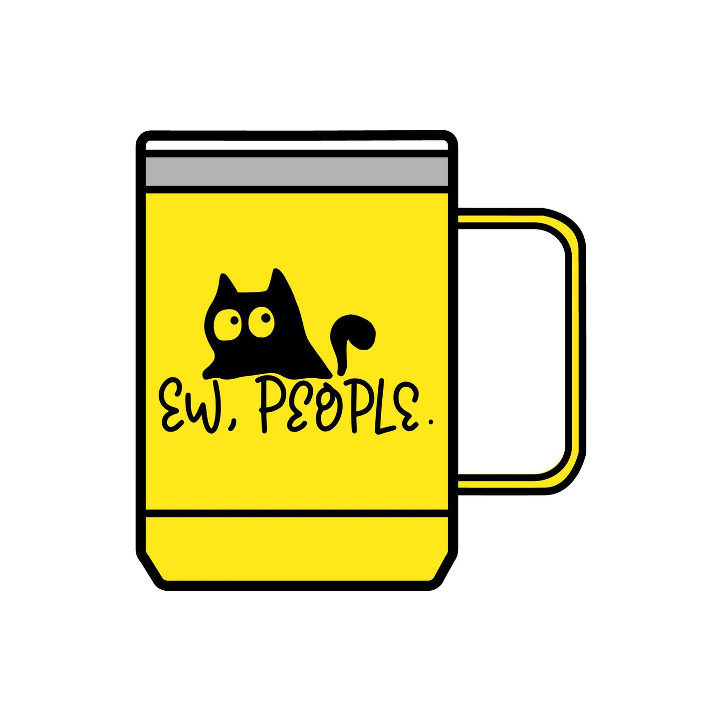 Funny Cat Coffee Mug Tumbler - 15oz 'Ew, People'