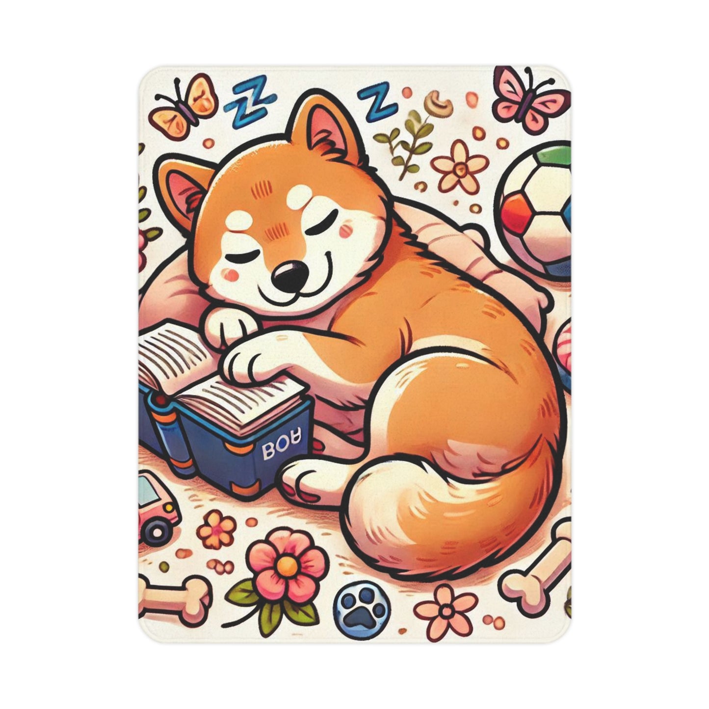 Cozy Toddler Blanket with Sleeping Dog Design - Perfect for Naptime & Playtime