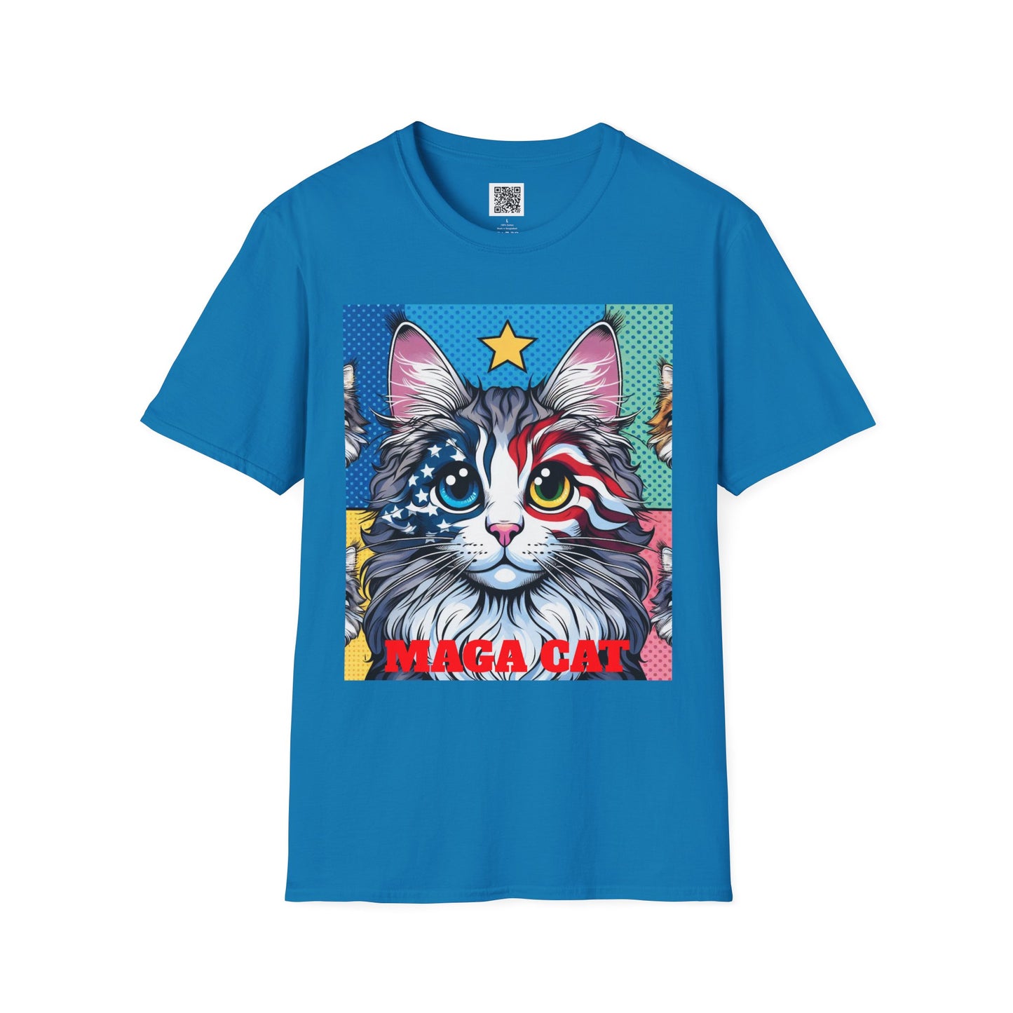 Patriotic MAGA Cat | Unisex Softstyle T-Shirt - Fun Tee for Cat Lovers