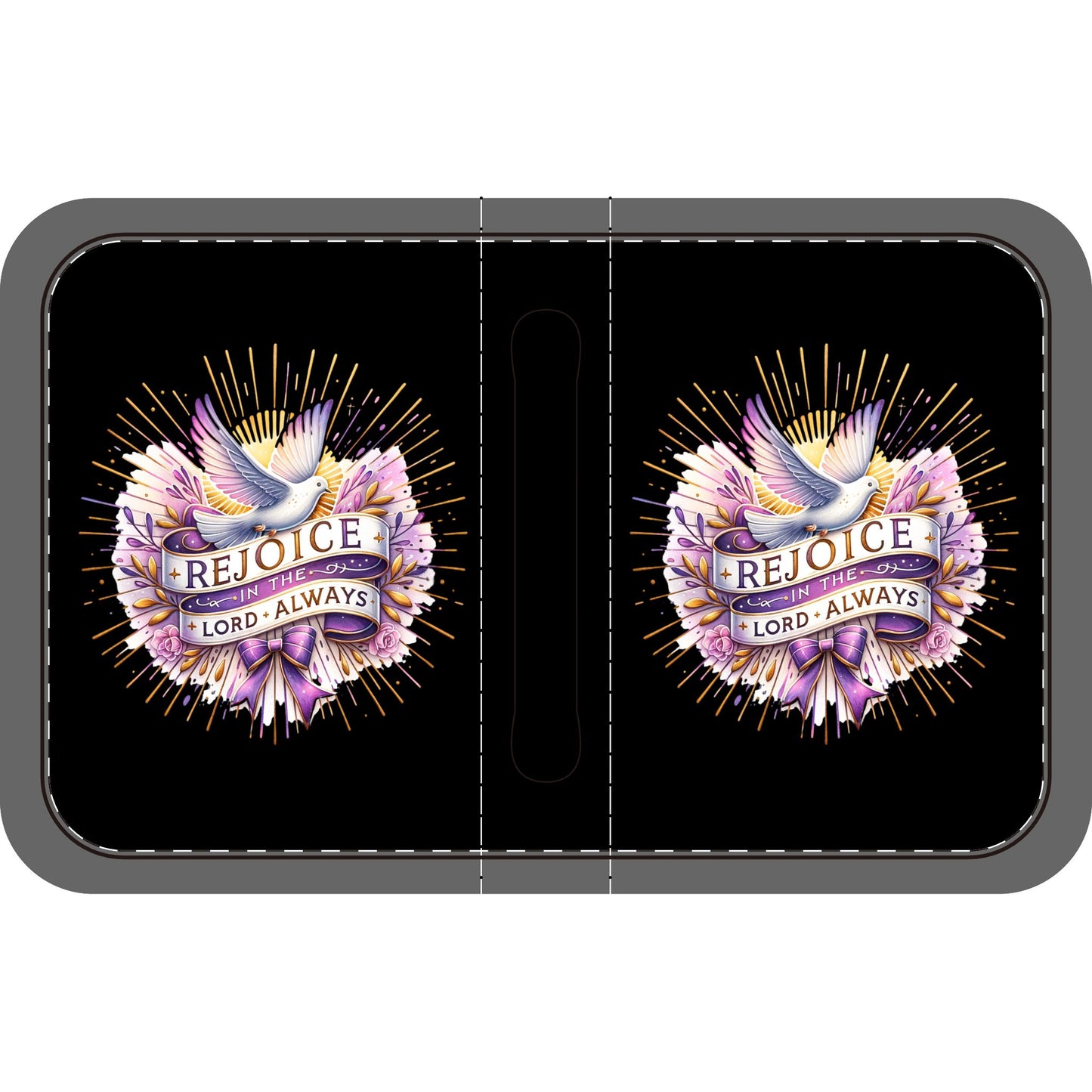 Inspirational Bible Cover - "Rejoice in the Lord Always" Design