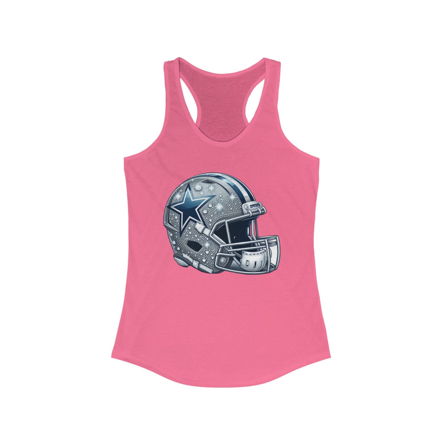 Stylish Women's Racerback Tank Top with Football Helmet Design