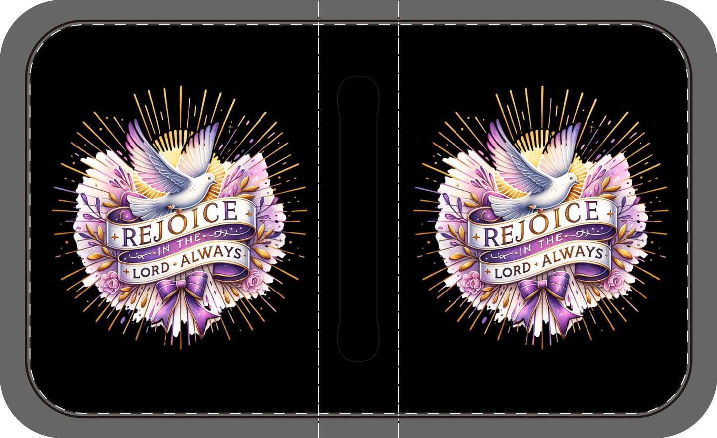 Inspirational Bible Cover - "Rejoice in the Lord Always" Design