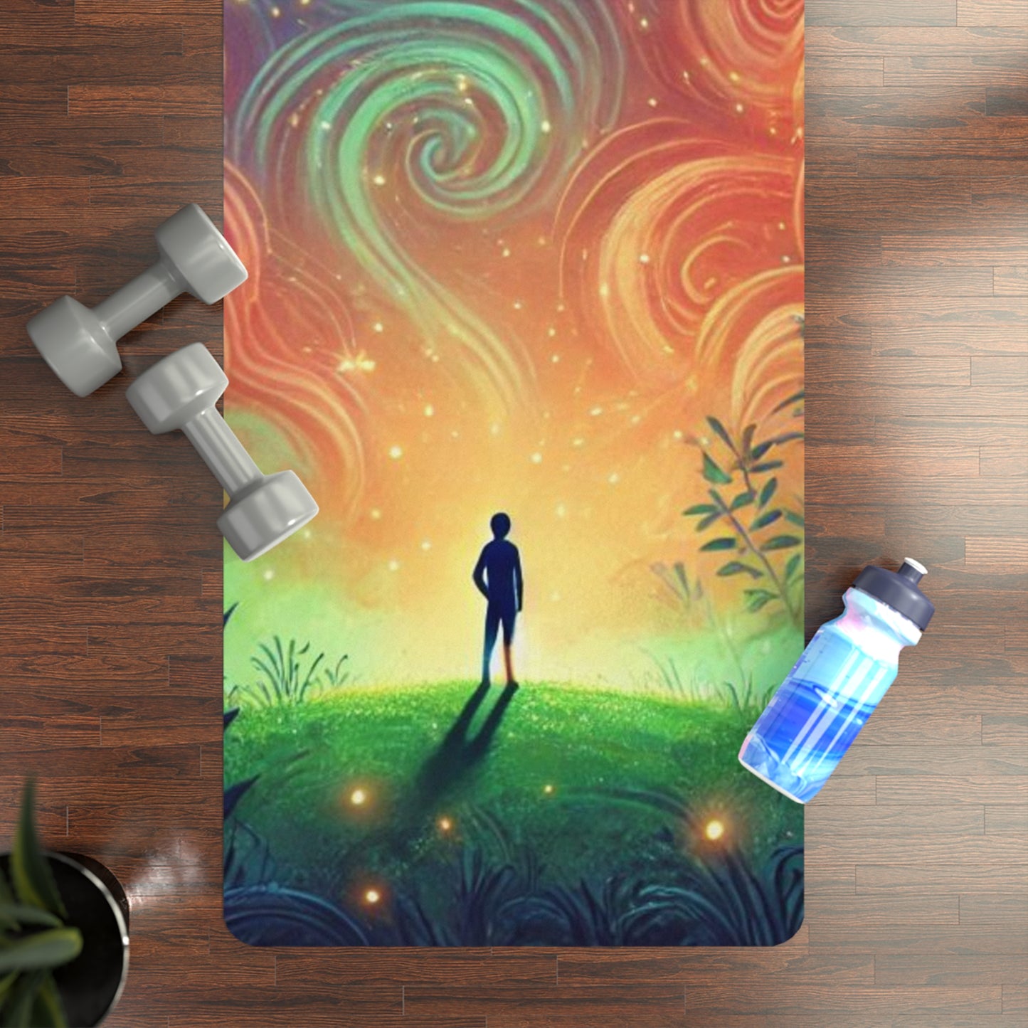 Dreamy Cosmic Rubber Yoga Mat | Anti-Slip Exercise Mat for Yogis