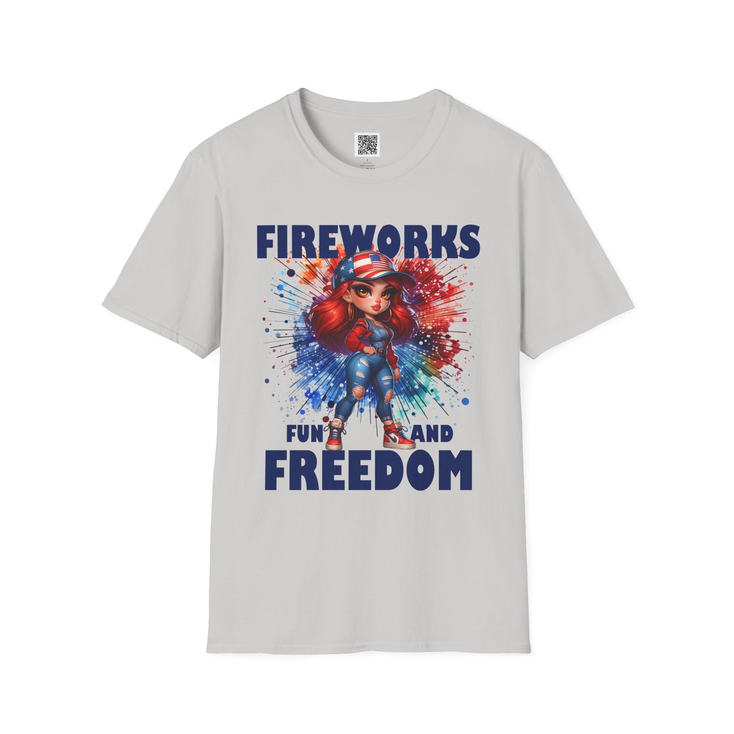 Fireworks Fun and Freedom Unisex Softstyle T-Shirt