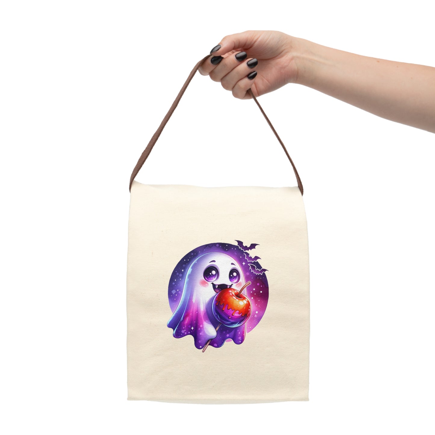 Cute Ghost Halloween Canvas Lunch Bag with Strap