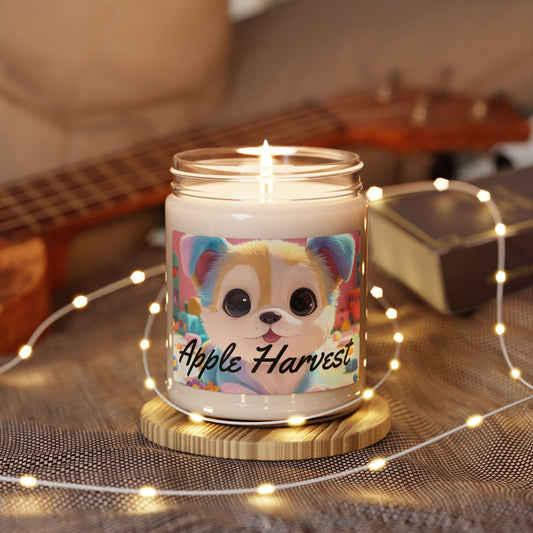 Apple Harvest Scented Soy Candle - 9oz | Cozy Autumn Vibes | Perfect Gift for Dog Lovers