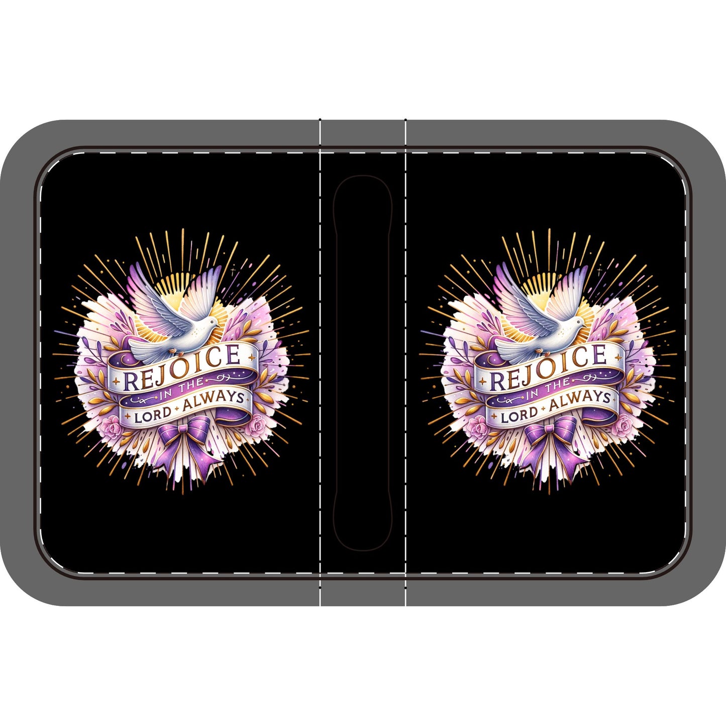 Inspirational Bible Cover - "Rejoice in the Lord Always" Design