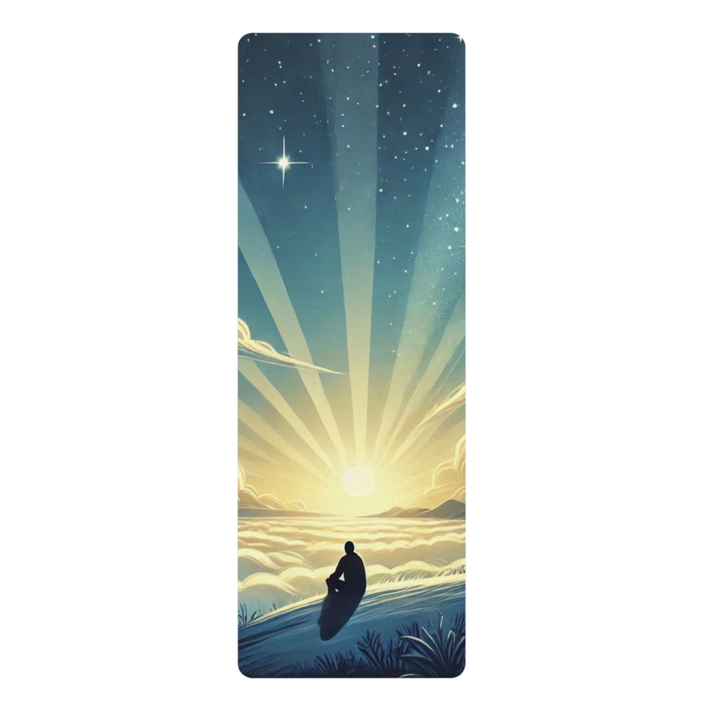 Serene Sunrise Rubber Yoga Mat - Perfect for Mindfulness and Meditation
