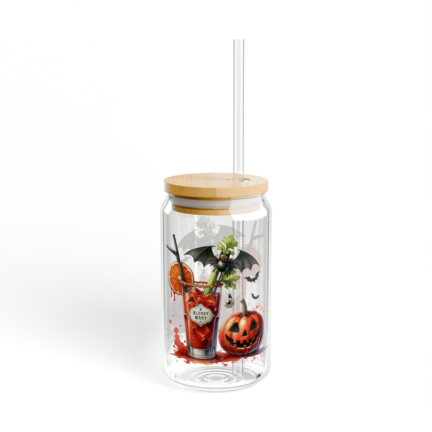 Bloody Mary Halloween Sipper Glass – 16oz with Fun Party Design