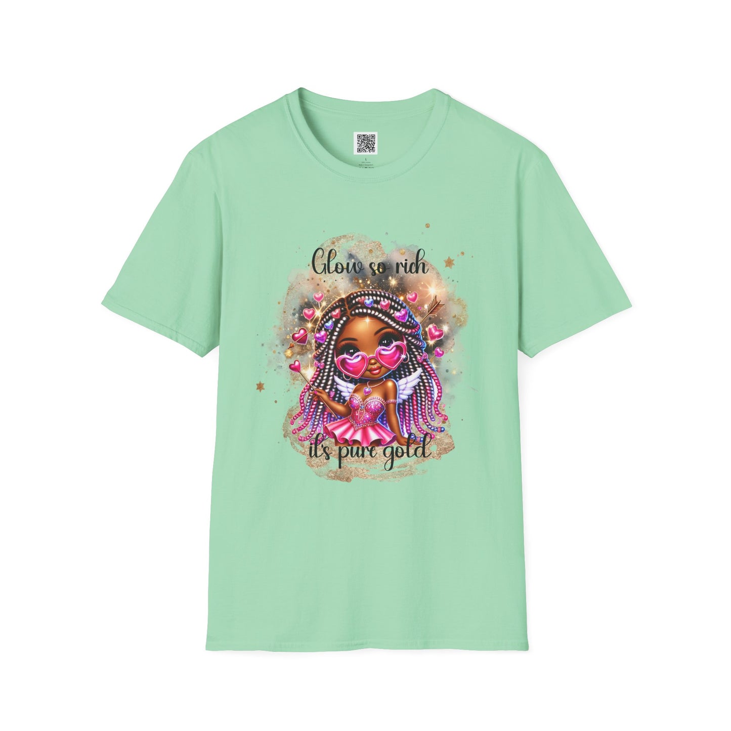 Glow So Rich, It's Pure Gold | Unisex Softstyle T-Shirt - Celebrate Self-Love & Confidence
