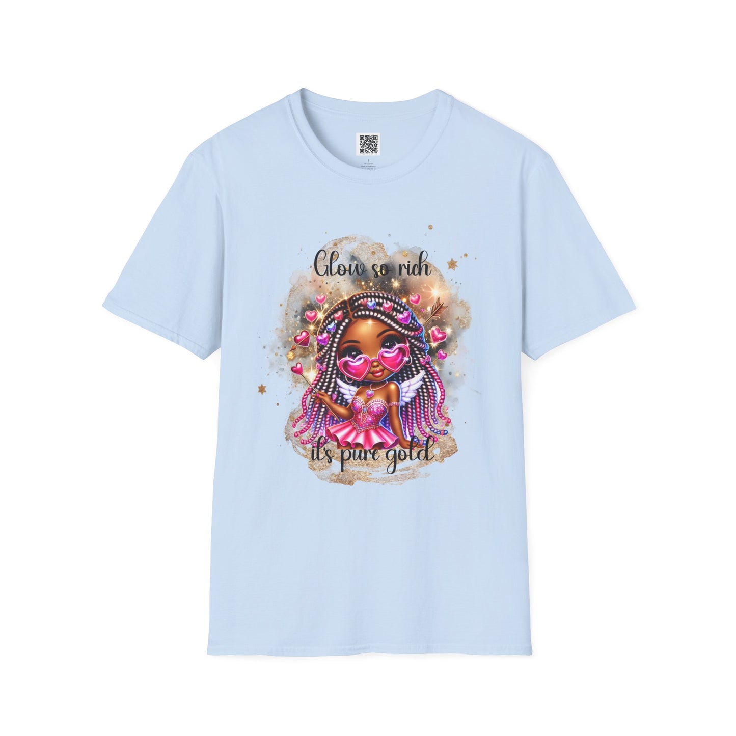 Glow So Rich, It's Pure Gold | Unisex Softstyle T-Shirt - Celebrate Self-Love & Confidence