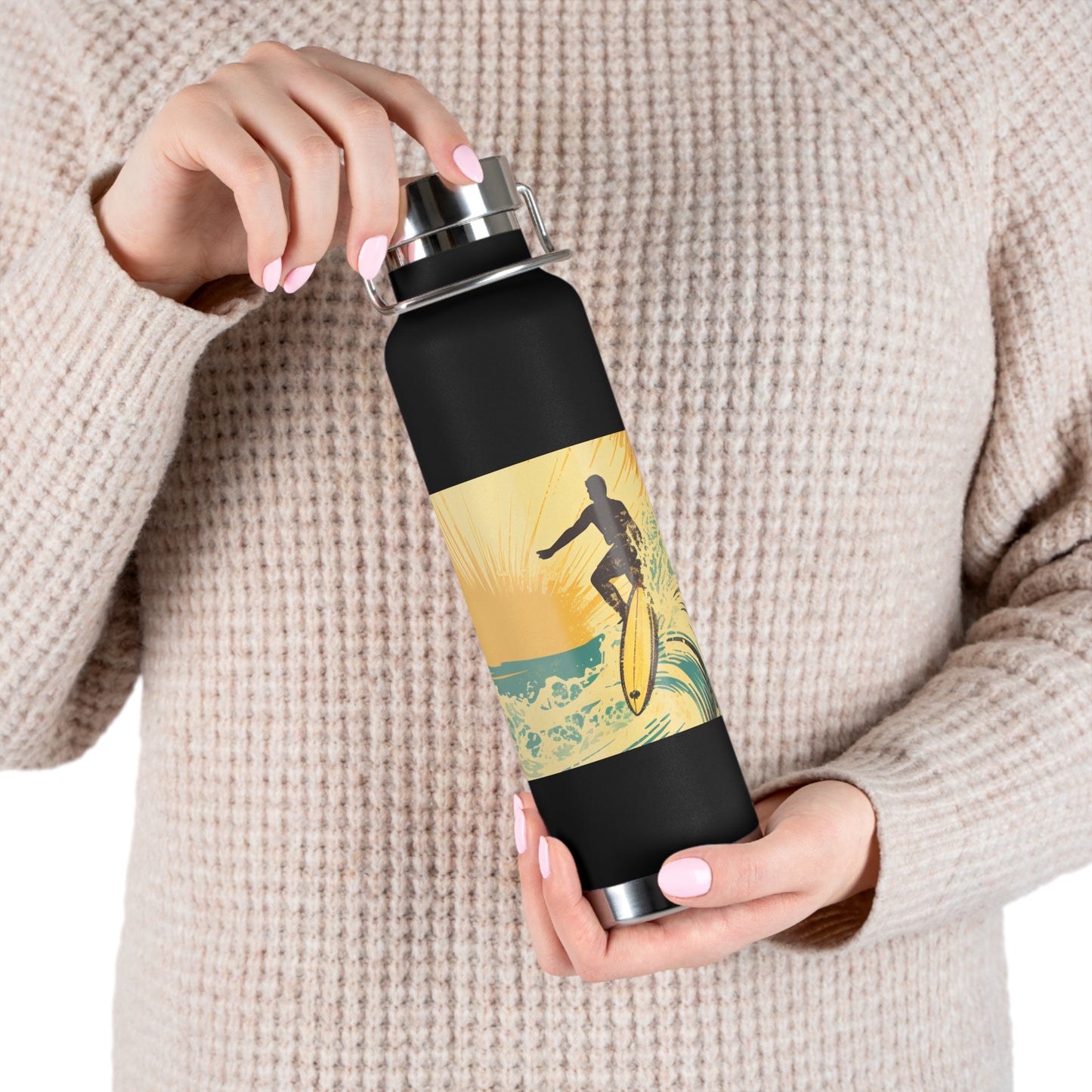 Surfing Adventure Copper Insulated Bottle - 22oz | Eco-Friendly Water Bottle