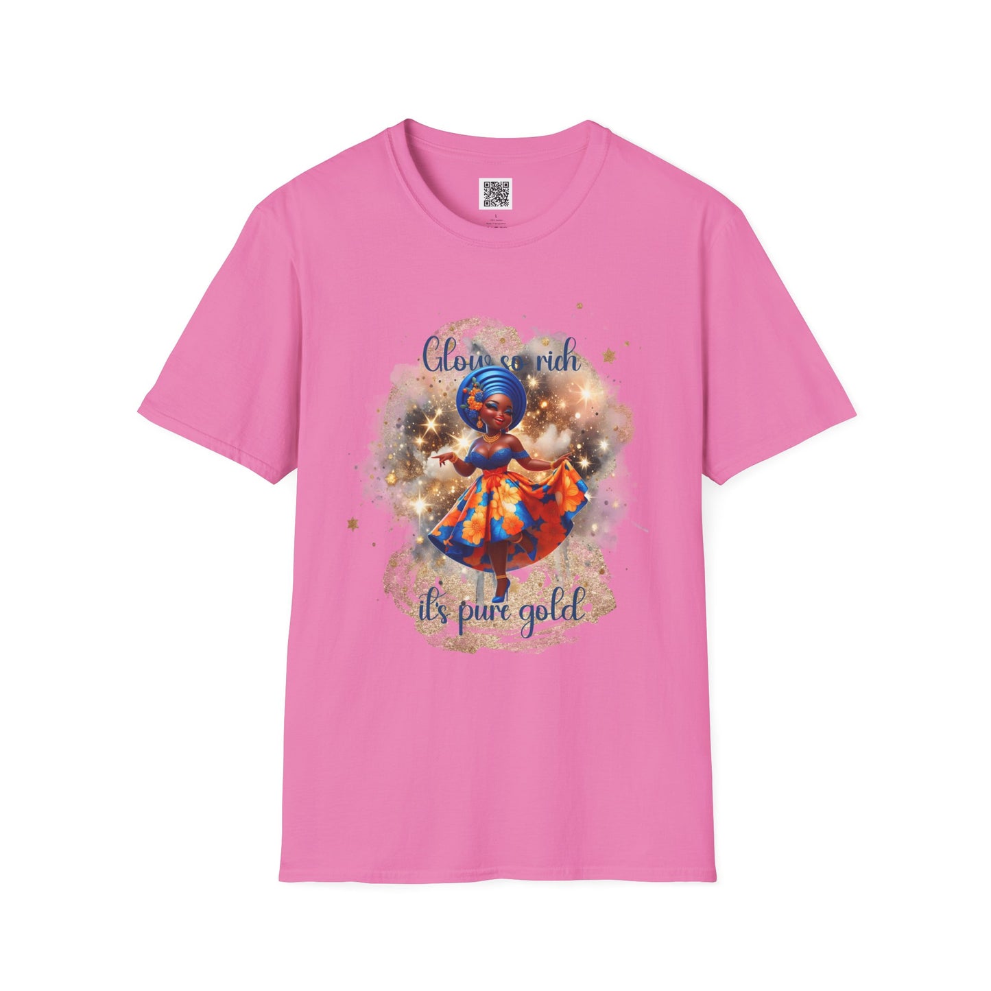 Glow So Rich Pure Gold | Unisex Softstyle T-Shirt - Celebrate Culture and Confidence