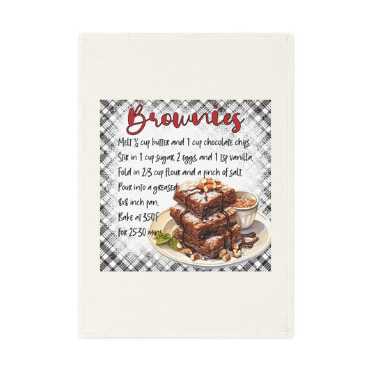 Brownies Recipe Cotton Tea Towel – Perfect for Baking Enthusiasts & Home Cooks