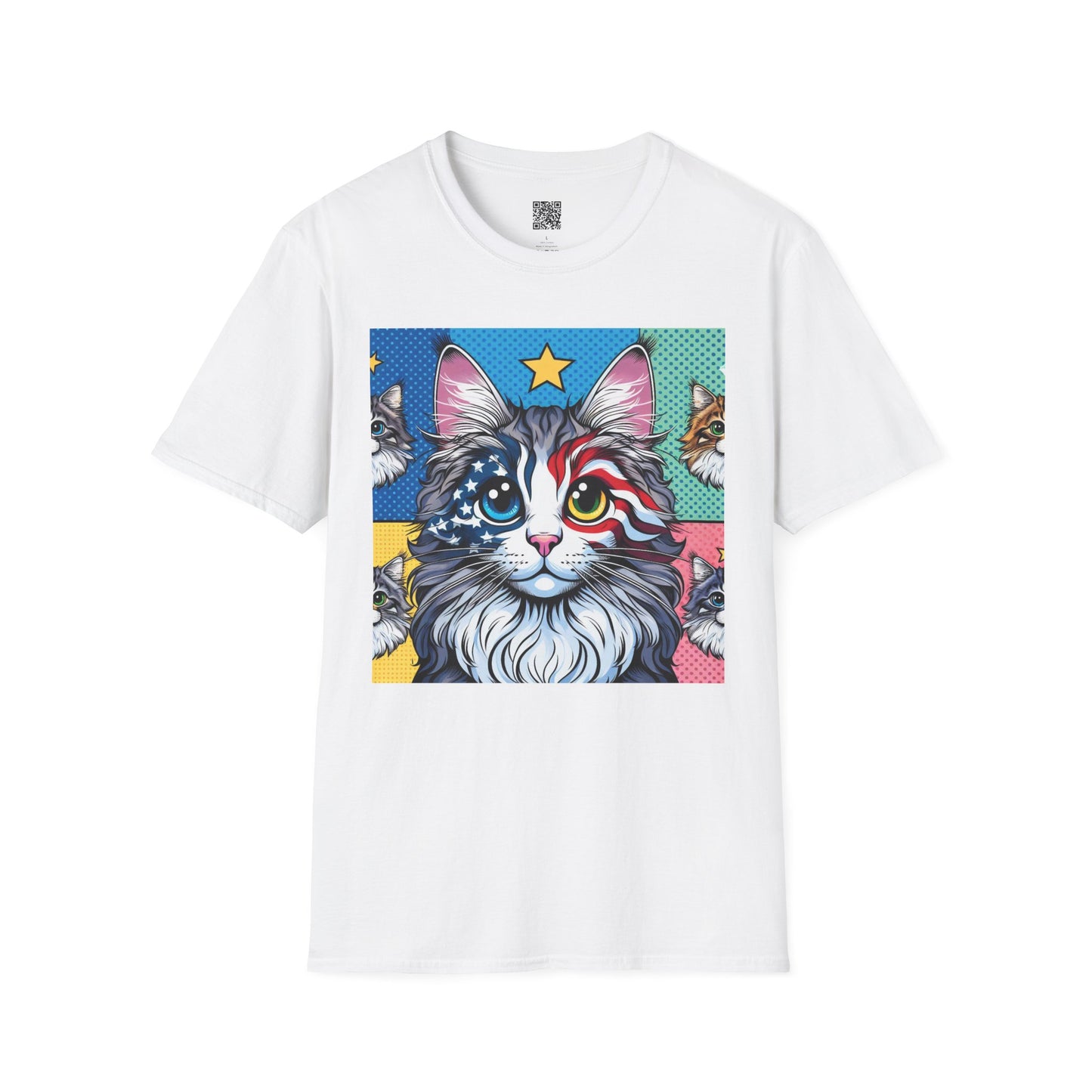 Patriotic Cat | Unisex Softstyle T-Shirt - Fun Tee for Cat Lovers