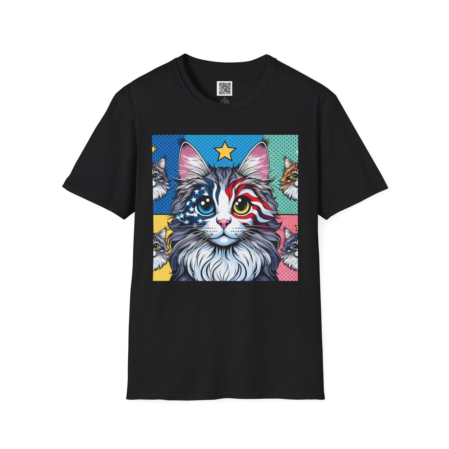 Patriotic Cat | Unisex Softstyle T-Shirt - Fun Tee for Cat Lovers