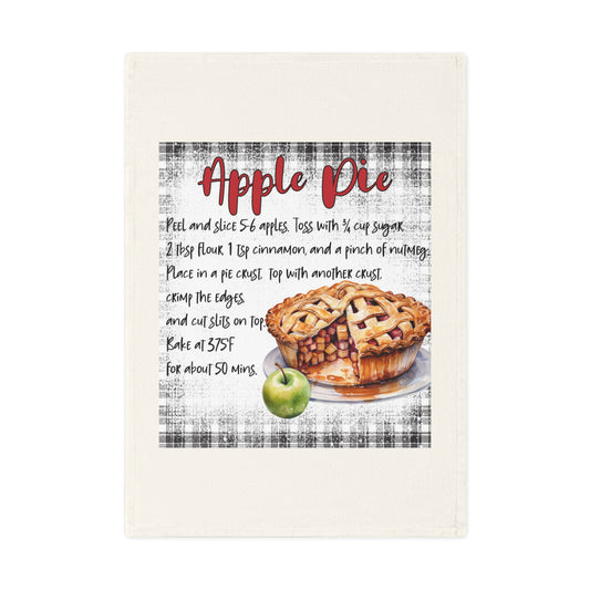 Charming Apple Pie Recipe Cotton Tea Towel - Perfect Kitchen Gift for Bakers