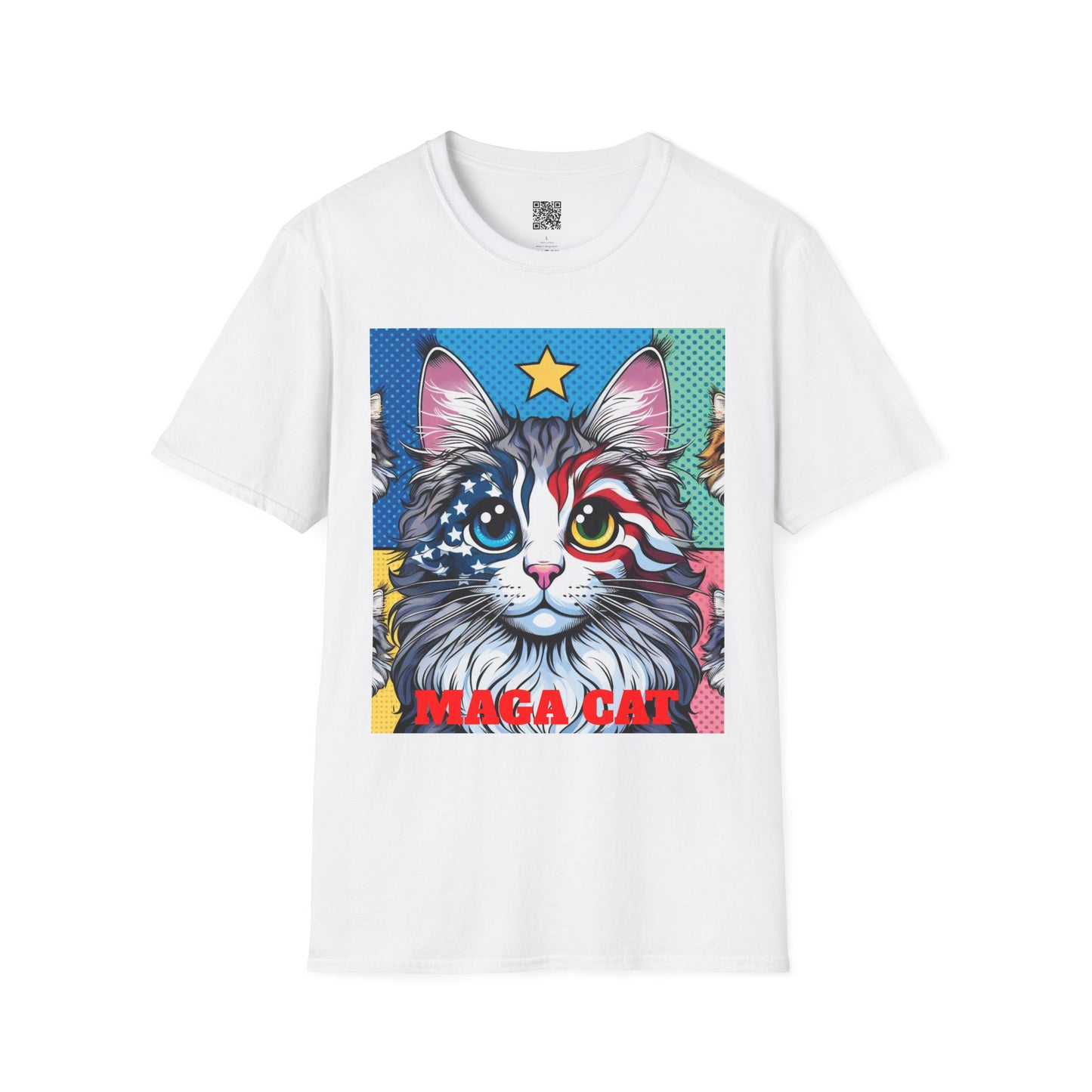 Patriotic MAGA Cat | Unisex Softstyle T-Shirt - Fun Tee for Cat Lovers
