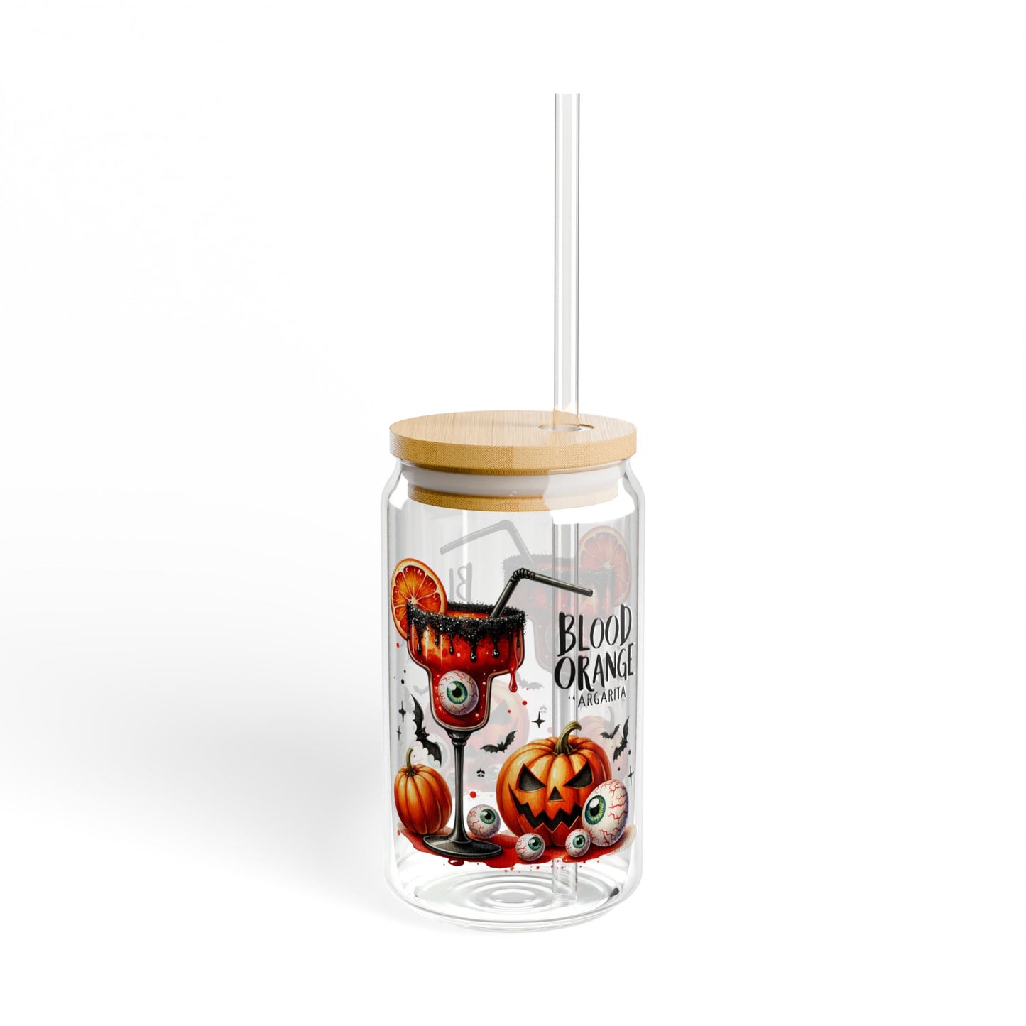 Blood Orange Argarita Halloween Themed Sipper Glass - 16oz
