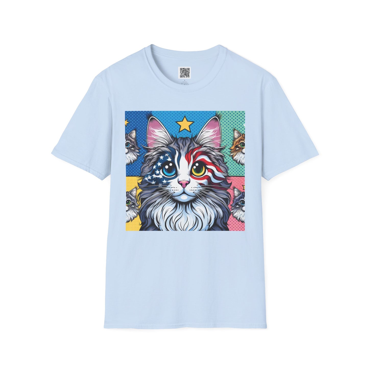 Patriotic Cat | Unisex Softstyle T-Shirt - Fun Tee for Cat Lovers