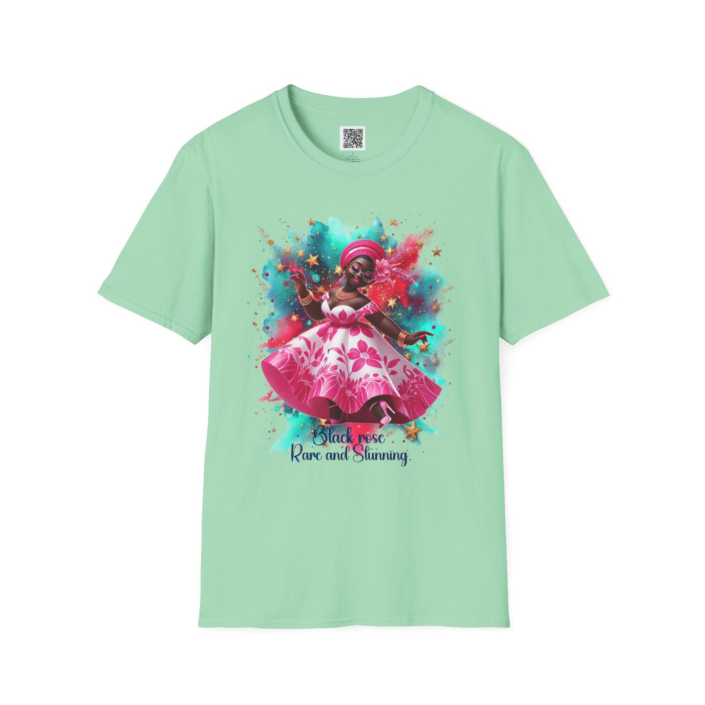 Black Rose - Rare and Stunning | Unisex Softstyle T-Shirt – Celebrate Confidence and Beauty