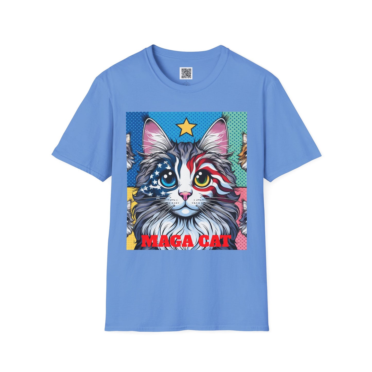 Patriotic MAGA Cat | Unisex Softstyle T-Shirt - Fun Tee for Cat Lovers