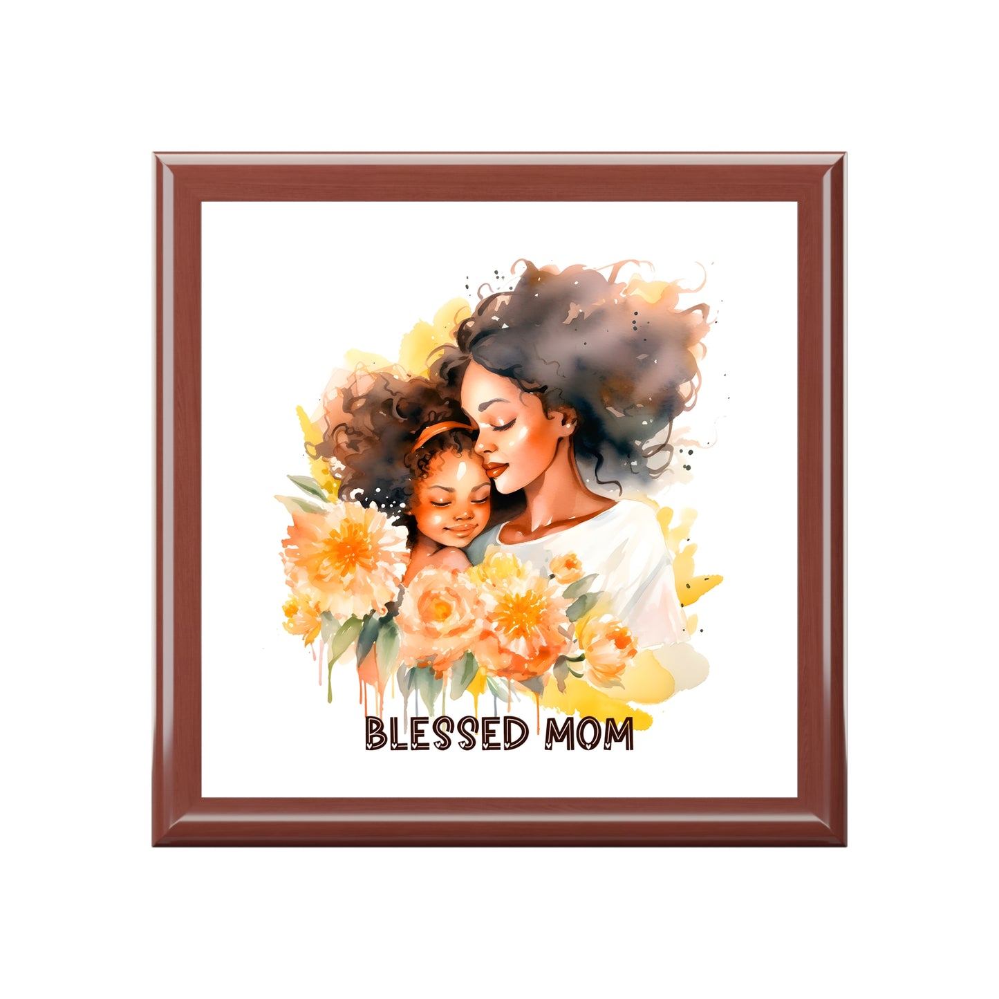 Blessed Mom Jewelry Box - Floral Design for Mother's Day & Special Occasions