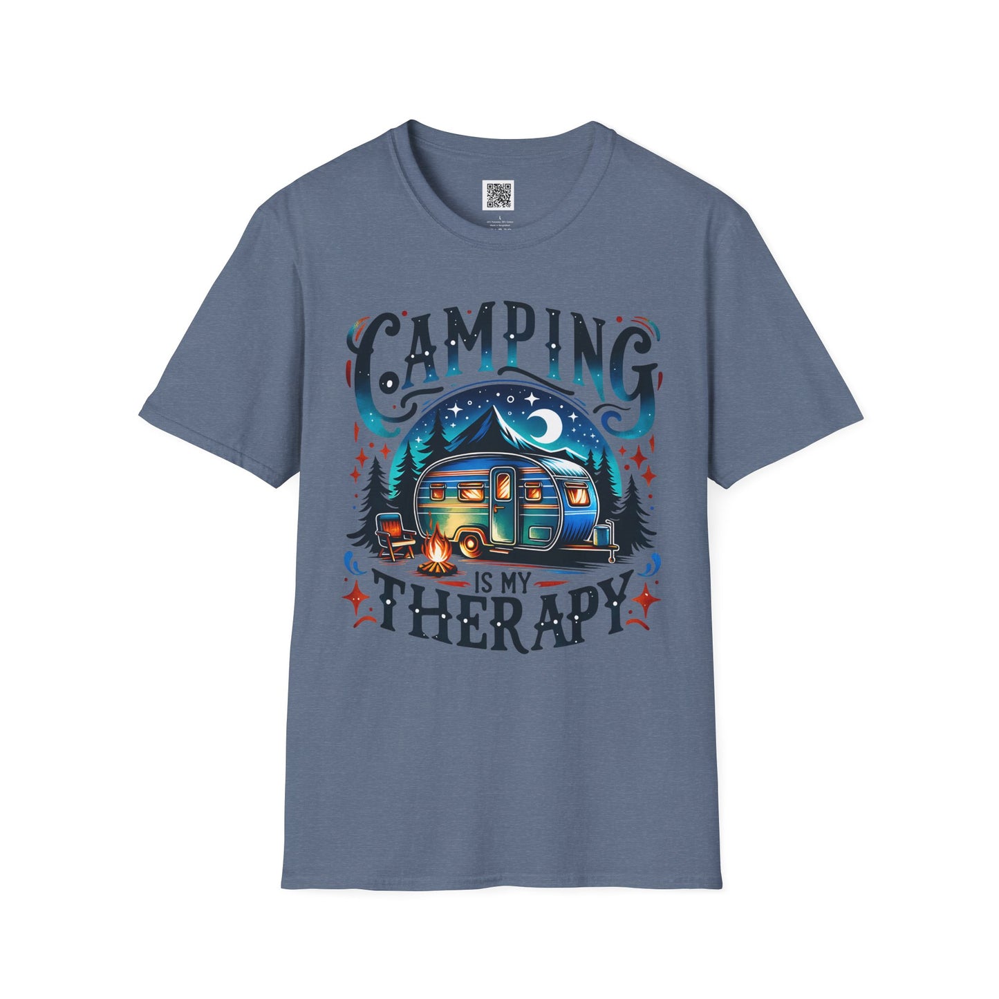 Camping is My Therapy Unisex Softstyle T-Shirt - Perfect for Outdoor Enthusiasts and Nature Lovers
