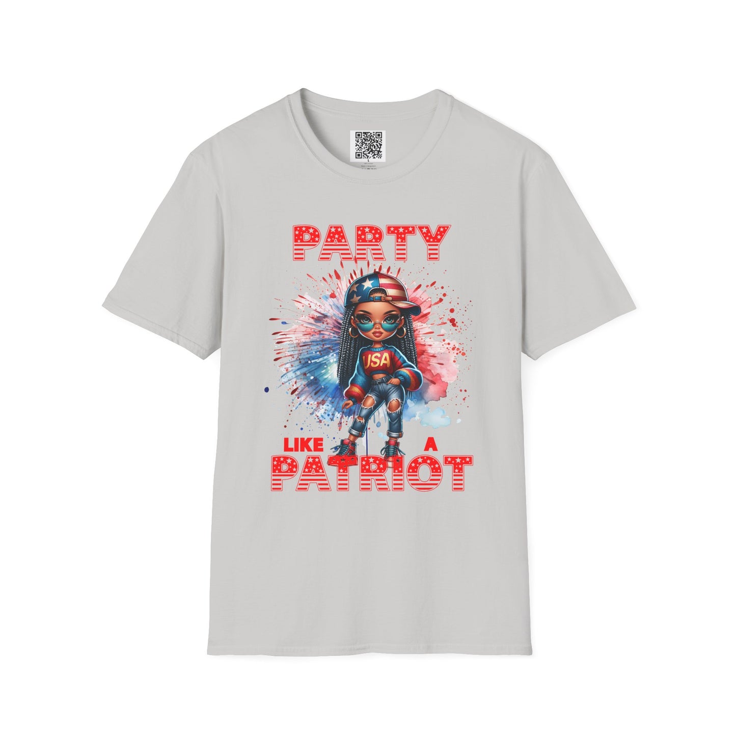 Party Like a Patriot Unisex Softstyle T-Shirt | Fun Independence Day Tee